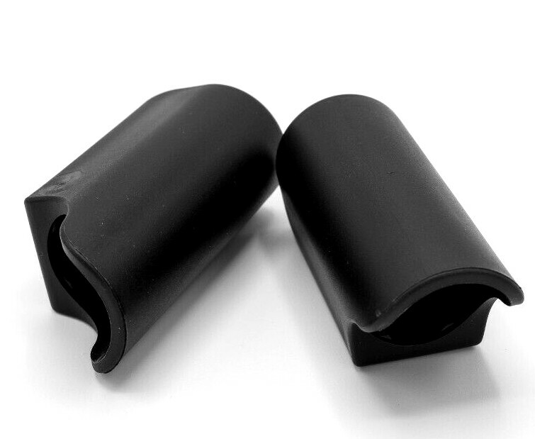 4 guide per mobili/tappi/piedi per mobili per tavoli tubolari in acciaio, plastica, nero, rotondo foto 2