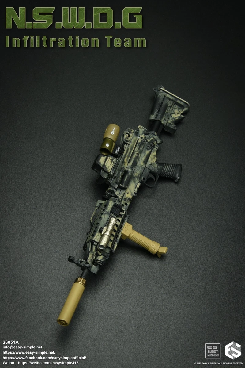 1:6 Scale ES 26051A N.S.W.D.G infiltration Team Gunner - MK46MOD1 5.56 LMG Set