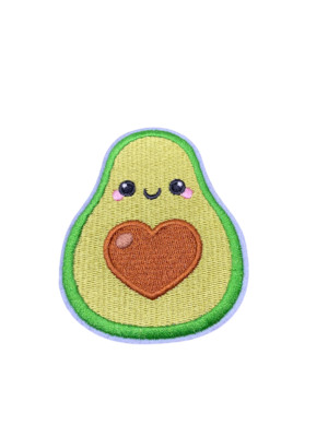 Cute Avocado Heart Patch, Iron On/Sew On