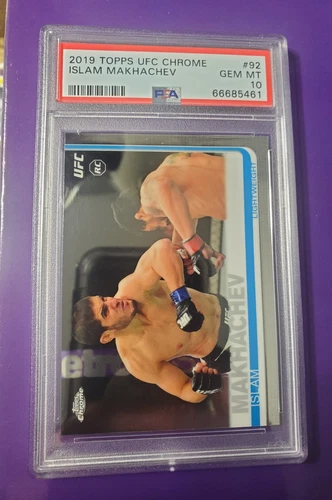 2019 Topps Chrome UFC Islam Makhachev RC #92 PSA 10 GEM MINT P4P #1 LW champ