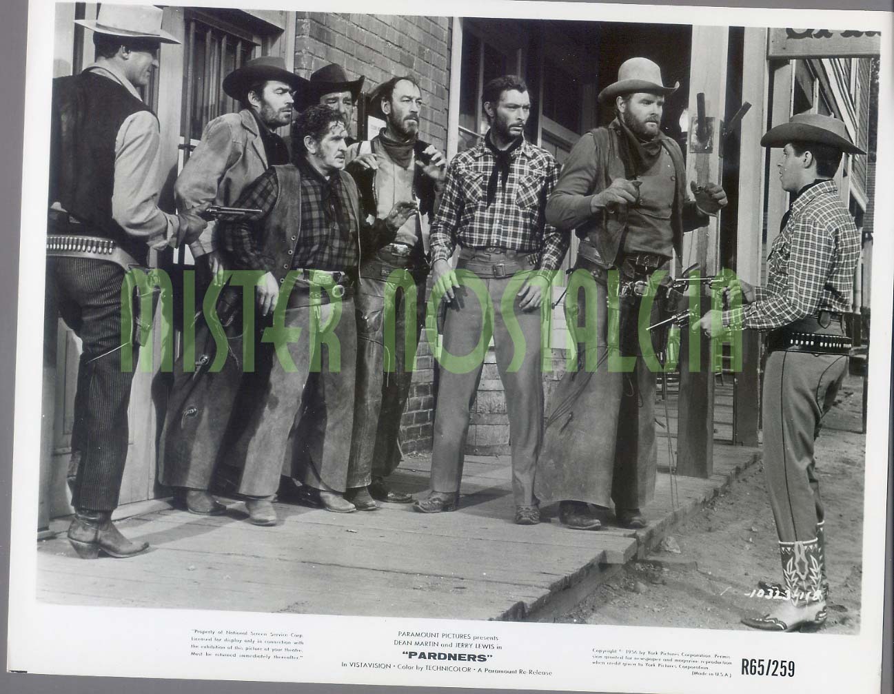 Vintage Photo 1956 Jerry Lewis with gun Dean Martin Lee Van Cleef in Pardners