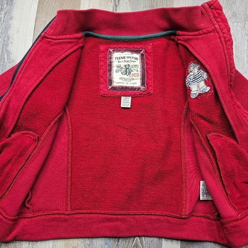 Teenie Weenie Full Zip light jacket Red Embroidery Teddy Bear - Picture 5 of 7