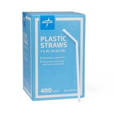 Flexible Plastic Drinking Straws 7 3/4", Case of 1600