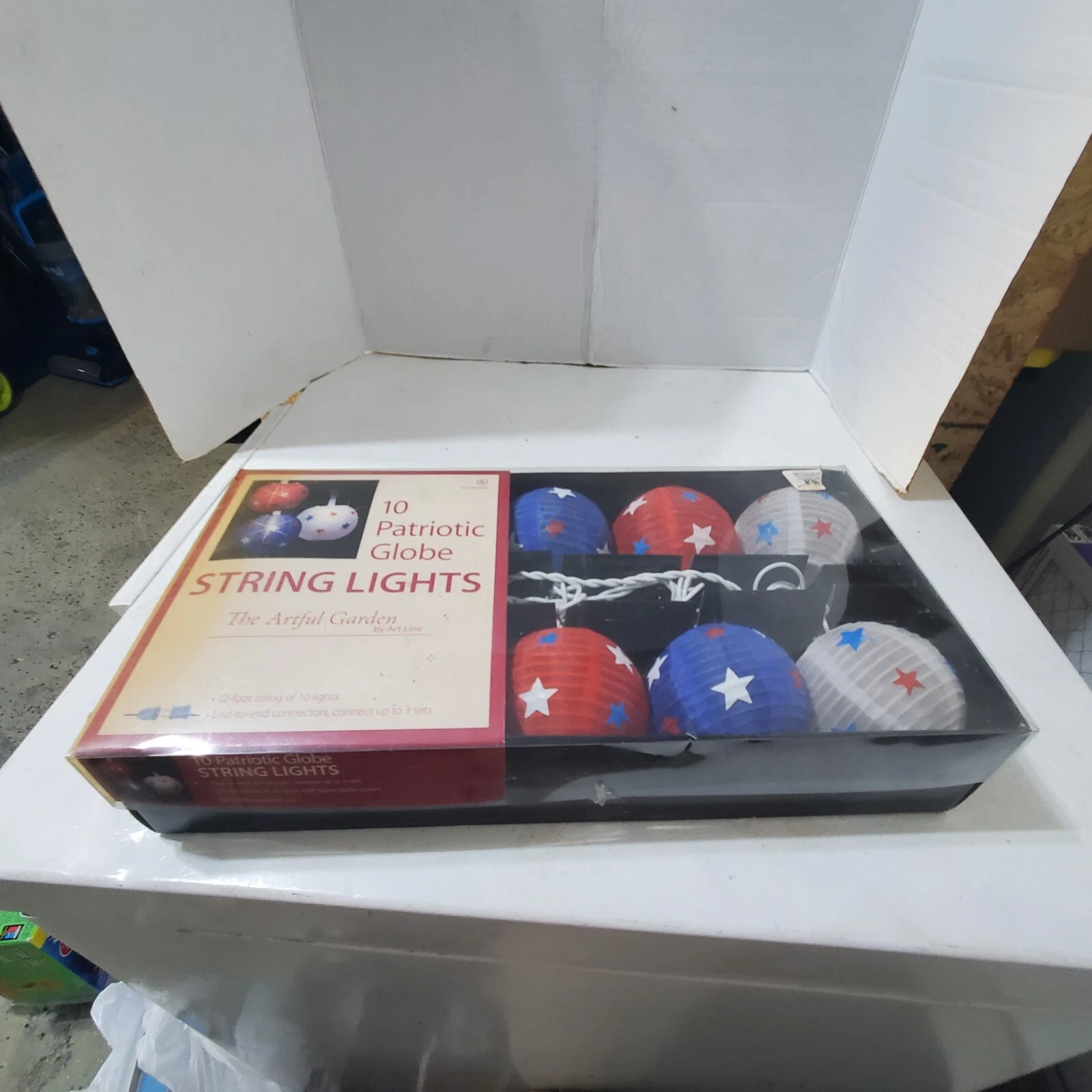 USA American Flag String Globe Light Set 12ft Patriotic Decor Labor Day