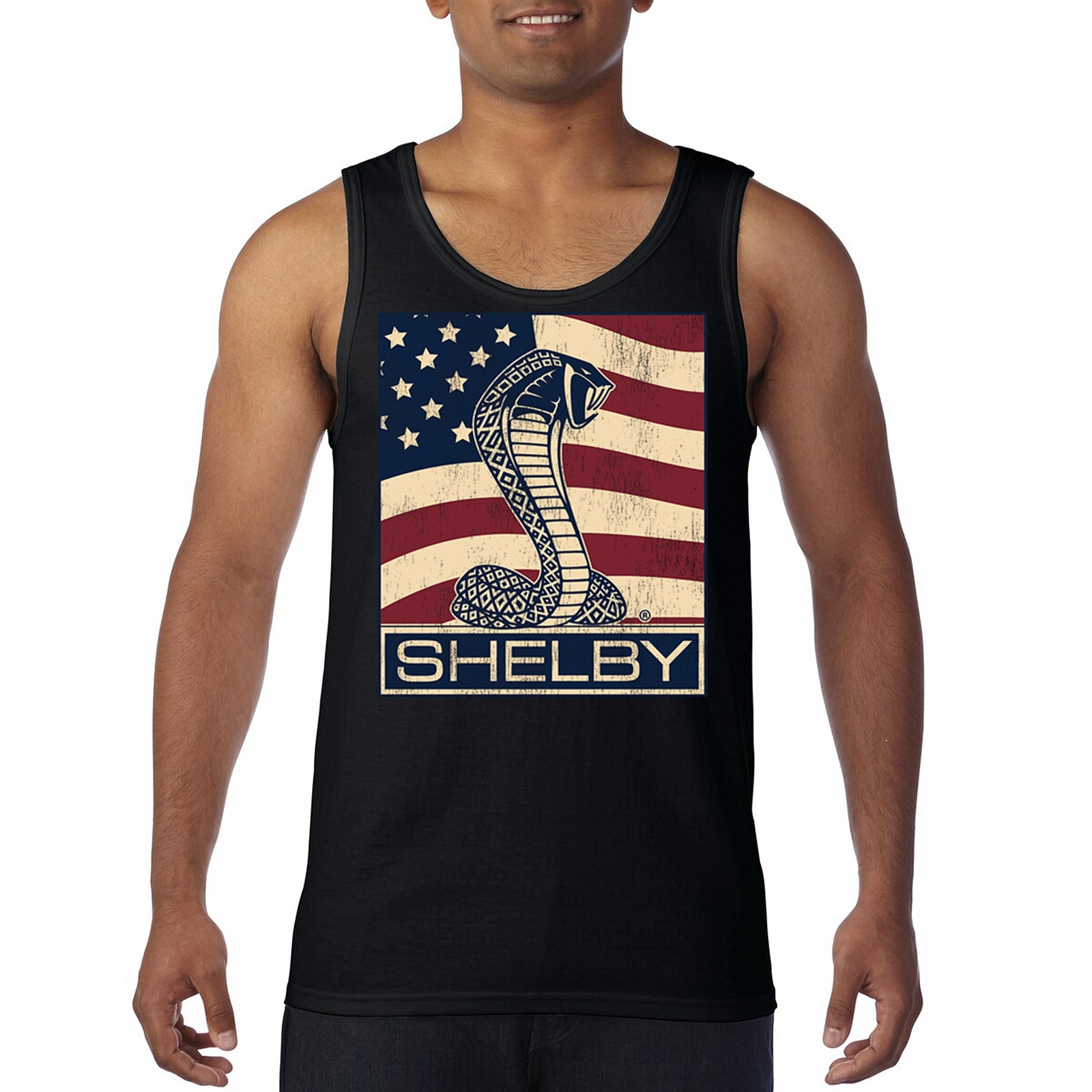 ALTRA Serbatoio bandiera Shelby Cobra Legend Racing Mustang GT alimentato da Ford top da uomo