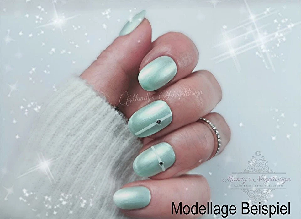Exklusives UV Farbgel Mint Green metallic Pastell 5ml Grün Gel Nr.55 Fullcover - Bild 2 von 4