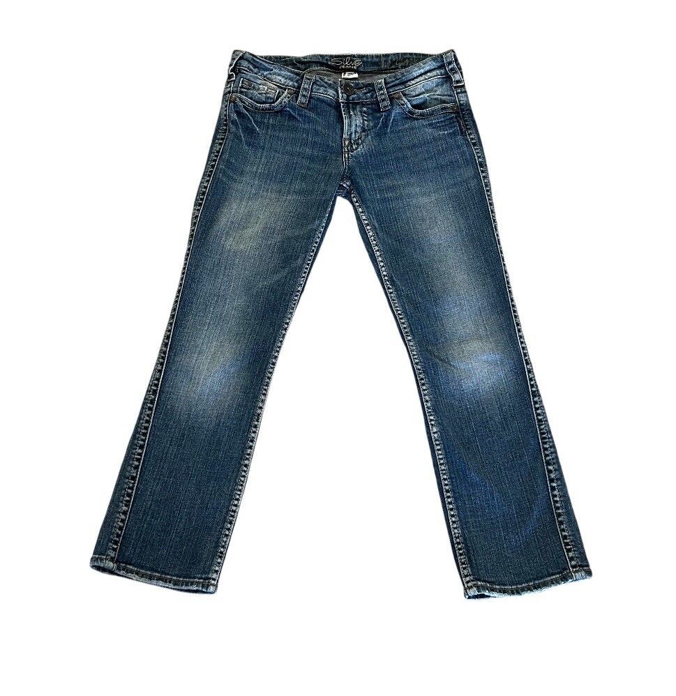 Silver Jeans Frances Capri Juniors Size 27 Thick Stitching