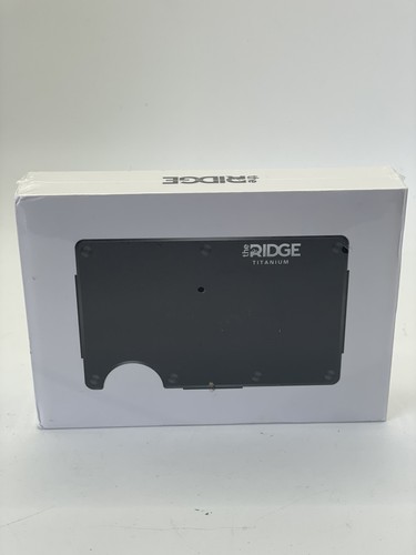 The Ridge Wallet RFID BLOCKING- TITANIUM Cash Strap- Black - New Sealed!