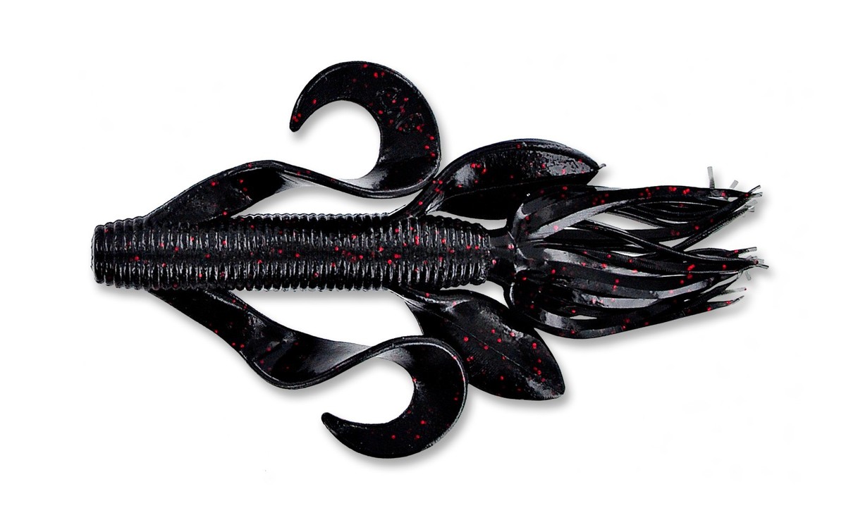 Yamamoto Kreature 5-07-051 - Esca Morbida Plastica Nera Fiocco Rosso Per Bass