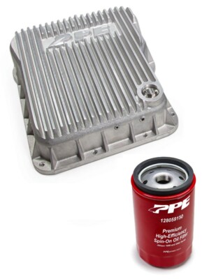 PPE Raw Transmission Pan & Spin On Filter For 2001-2019 Chevy/GMC 6.6L Duramax