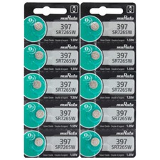 10 Pcs Murata Silver Oxide 397 SR726SW Batteries - Replaces Sony