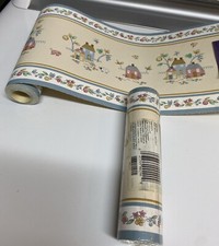 2 Rolls Colorfields Wallpaper Border Country Houses Pattern 5 Yds ea. - 30 Feet