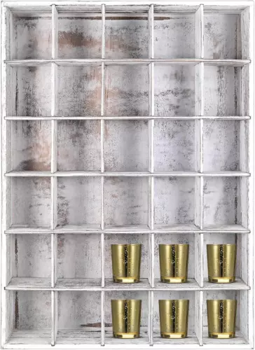 1 Pcs Shot Glass Display Case for Wall 30 Slots Case Wooden Shot Glass Holder Di