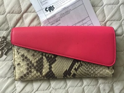 DIOR 100% Original Portmonee Geldbörse PYHTON Leder + ZERTIFIKAT + Anhänger  - Bild 1 von 4