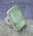 Prehnite Gemstone Handmade Solid 925 Sterling Silver Women Jewelry Ring All Size