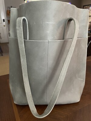 Able Leather Tote Selam Pewter/Gray/Fog Handmade Pocket Luxury Bag Purse Handbag