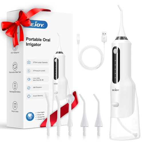 Irrigador Bucal Portatil Irrigador Dental 270ML USB Recargable Irrigador Dental - Imagen 2 de 12