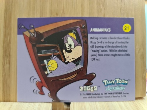 TINY TOON ADVENTURES 🏆1994 Cardz #21 ANIMANIACS Trading Card🏆FREE POST - Picture 2 of 2