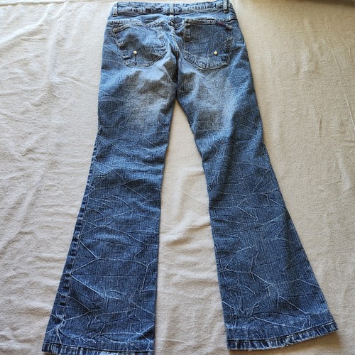 Vtg Zana Di Jeans Womens 11 Blue Denim Marble Wide Leg Boot Cut Stretch 30X29 - Picture 12 of 16