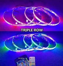 JHB 15.5" TRIPLE ROW Dream Chasing Flow Multi-function LED Wheel Lights Set of 4