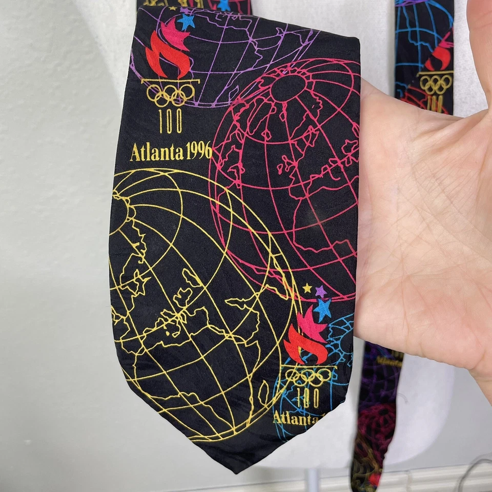 Corbata de Seda Colección Juegos Olímpicos Centenario RM Sport Globos Atlánticos EE. UU. 1996 Foto 3 de 4