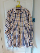 Mens Austin Reed Cotton Long Sleeve Check Shirt.French/Double Cuff.Size 42 Chest