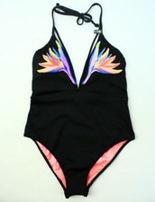 Victoria's Secret PINK Strappy Floral Cheeky High Leg One Piece Swim Suit NWT