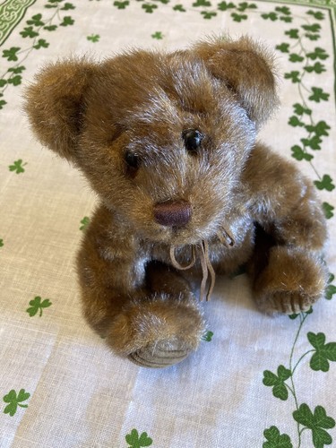 First & Main Minky Brown Teddy Bear Leather Bow Corduroy Feet Paws Plush VTG - Picture 13 of 15