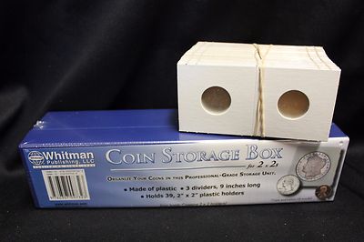 200 Dime 2x2 Flip Whitman Coin Holder Flips Storage + 2 Plastic Box 2x2x9 Case