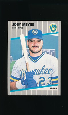 1989 Fleer #191 Joey Meyer * First Base * Milwaukee Brewers * NM-MT *