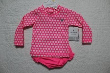 NEW CARTERS GIRLS 2 PIECE SWIMSUIT WITH LONG SLEEVE RASH GUARD VARIOUS SIZES