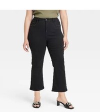 Ava Viv High-Rise Ankle Bootcut Jeans Womens Plus Size 24W Black Stretch NWT