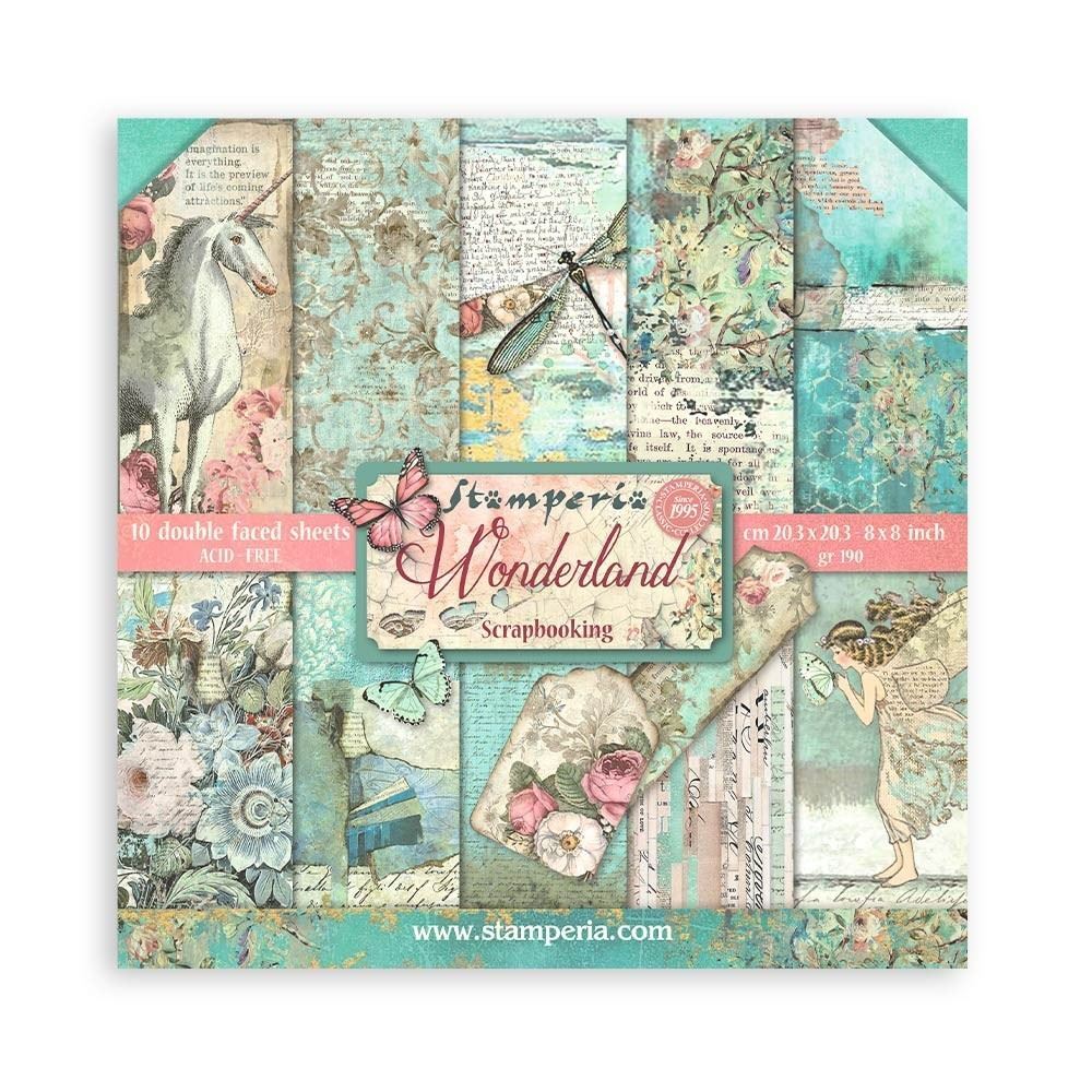 Blocco Di Carte Scrap Wonderland cm 20 X 20 Stamperia