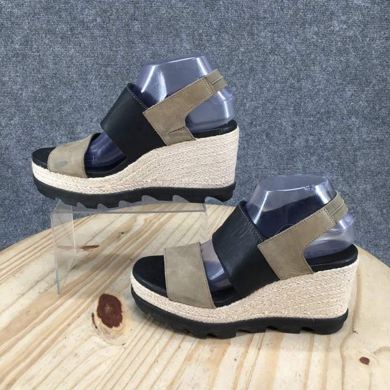 sorel joanie ii espadrille slingback leather wedge shoes