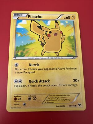 Pikachu 42/146 - VLP - XY Base Set Pokemon Card - Atsuko Nishida