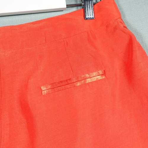 Autograph Marks & Spencer Trousers Women 12 Flame Orange Linen Blend Regular M&S - Picture 11 of 22