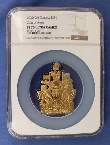 2020 Canada Silver Proof $50 coin "The Coat of Arms" NGC Graded PF70 with COA
