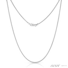 1mm 925 Sterling Silver Italian Diamond Cut Rope Chain Necklace for Men Women