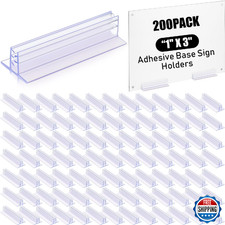 Fulmoon 200 Pcs Adhesive Sign Holders for Counter, Shelves, Tables - Multiple Us
