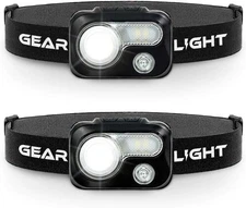 GearLight V500 LED Headlamp Flashlight [2 PACK] Running, Camping & Reading Head