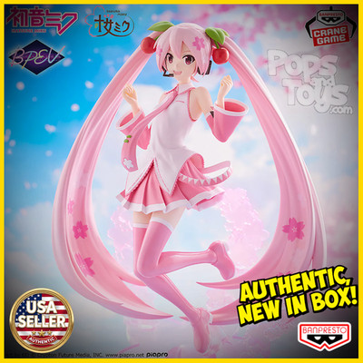 US SELLER - Banpresto Evolve Sakura Miku Hatsune Miku Vocaloid Figure 9.1'' New