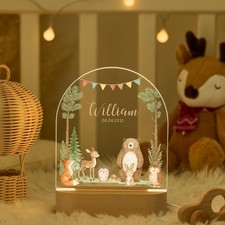 Custom Name Lamp, Custom Baby Night Light, Animals Night Lamp, Baby Girl