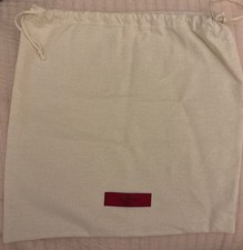 Valentino Garavani Dust Bag with Red Logo Tag - Natural Canvas 13x13  
