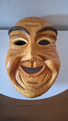 Geschnitzte Holzmaske Karneval Prechten Holzlarve