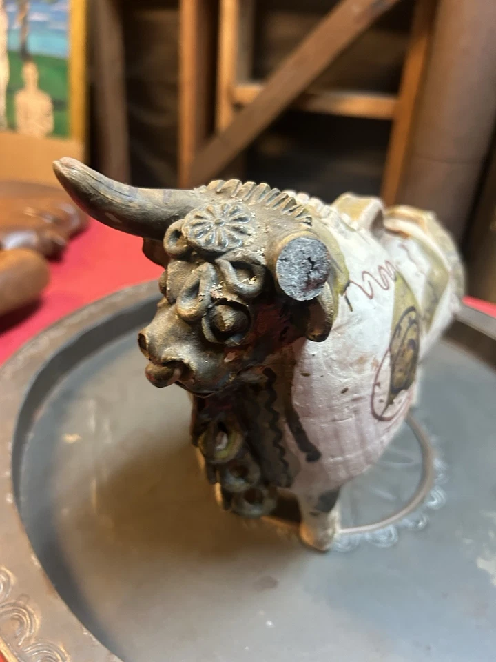 Torito De Pucara Старинный Раскрашенный Терракота Перу Как Есть Милый Бык - Изображение 2 из 4
