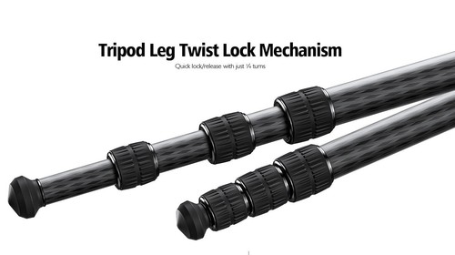 Leofoto SA-324CX Outdoors Tripod w/o Head, Black, SA-324CX - Picture 3 of 4