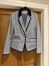 Women’s UK 14 Striped Blazer Jacket - VGC - Navy - TU