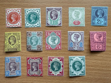 GB QV 1887 Jubilee set of 14 SG197-214 Fine Mint Hinged & Unhinged See scans