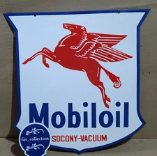 Socony-Vacuum Mobil oil Porcelain Enamel Sign  24 x 24 Inches 2 Sided