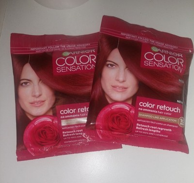 2 Packs Red Retouch Garnier Color Sensation 10 Minute Shampoo  